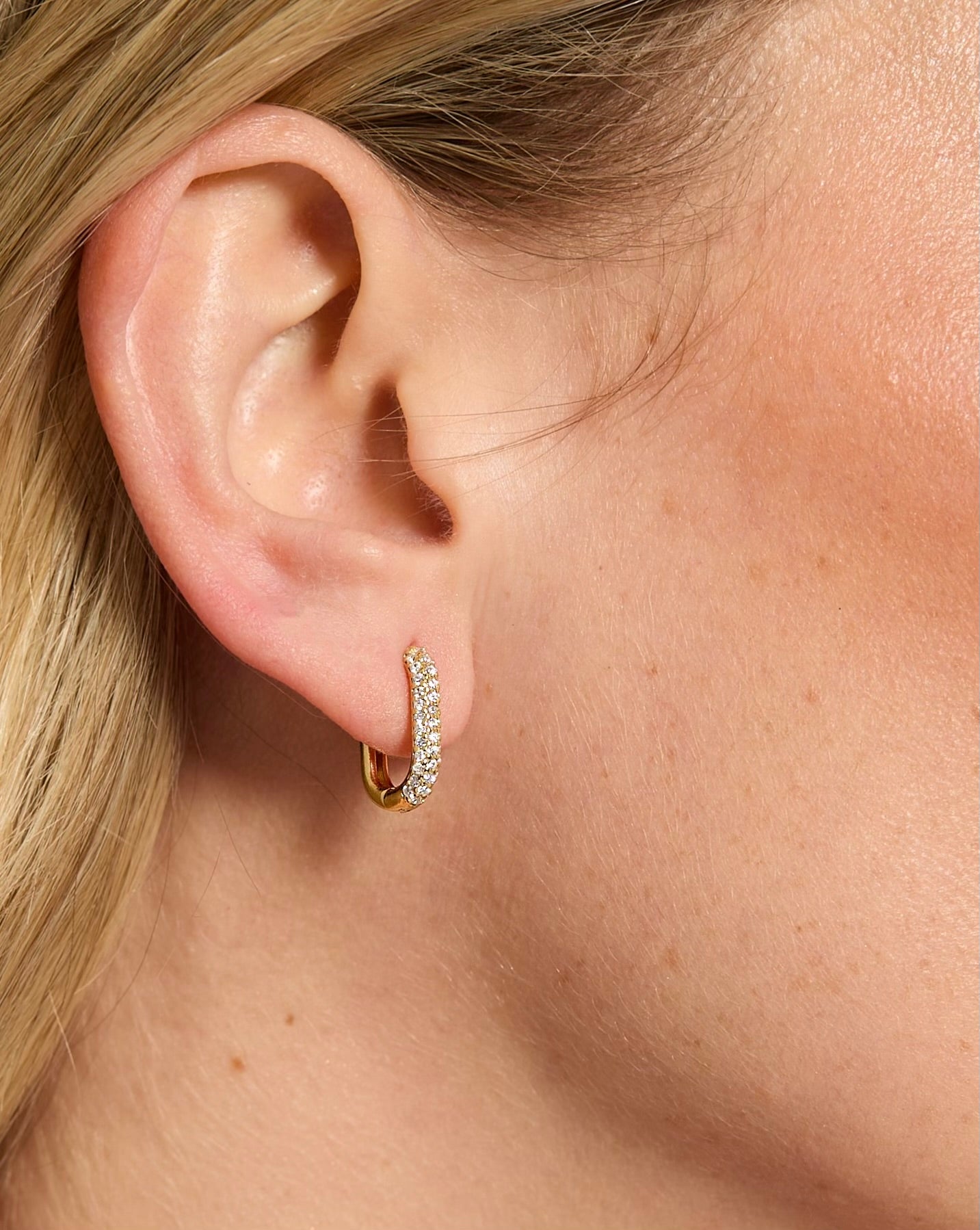 Oval Pavé Hoops