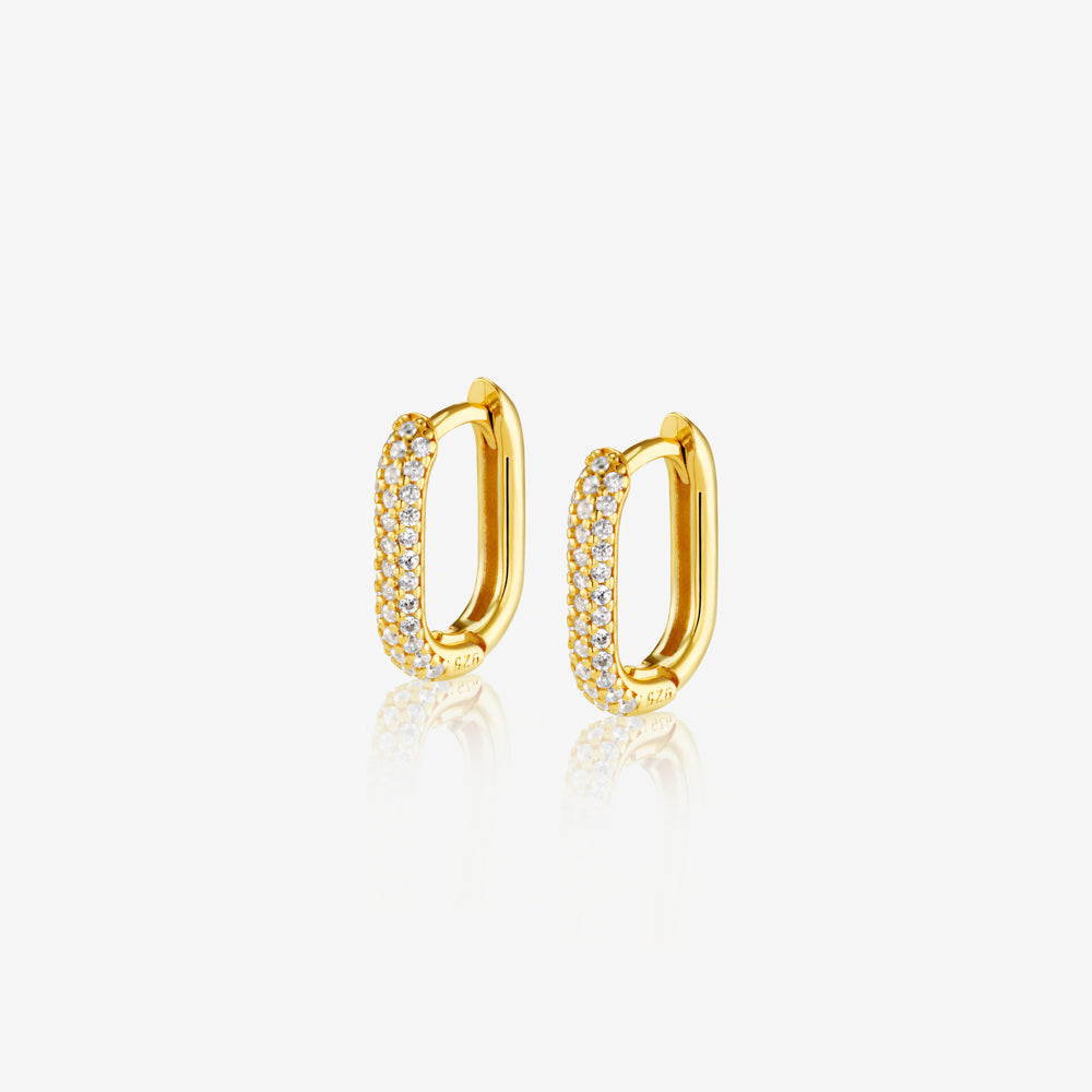 Oval Pavé Hoops