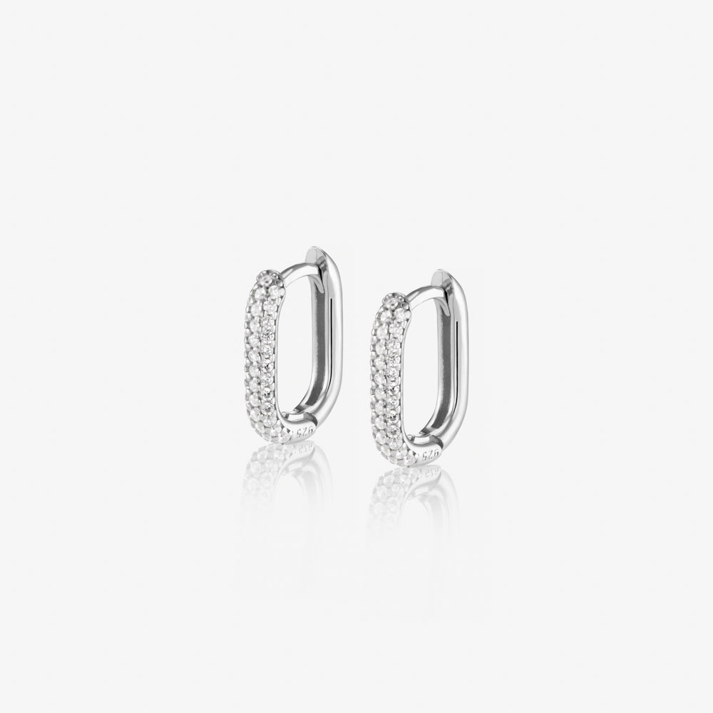 Oval Pavé Hoops