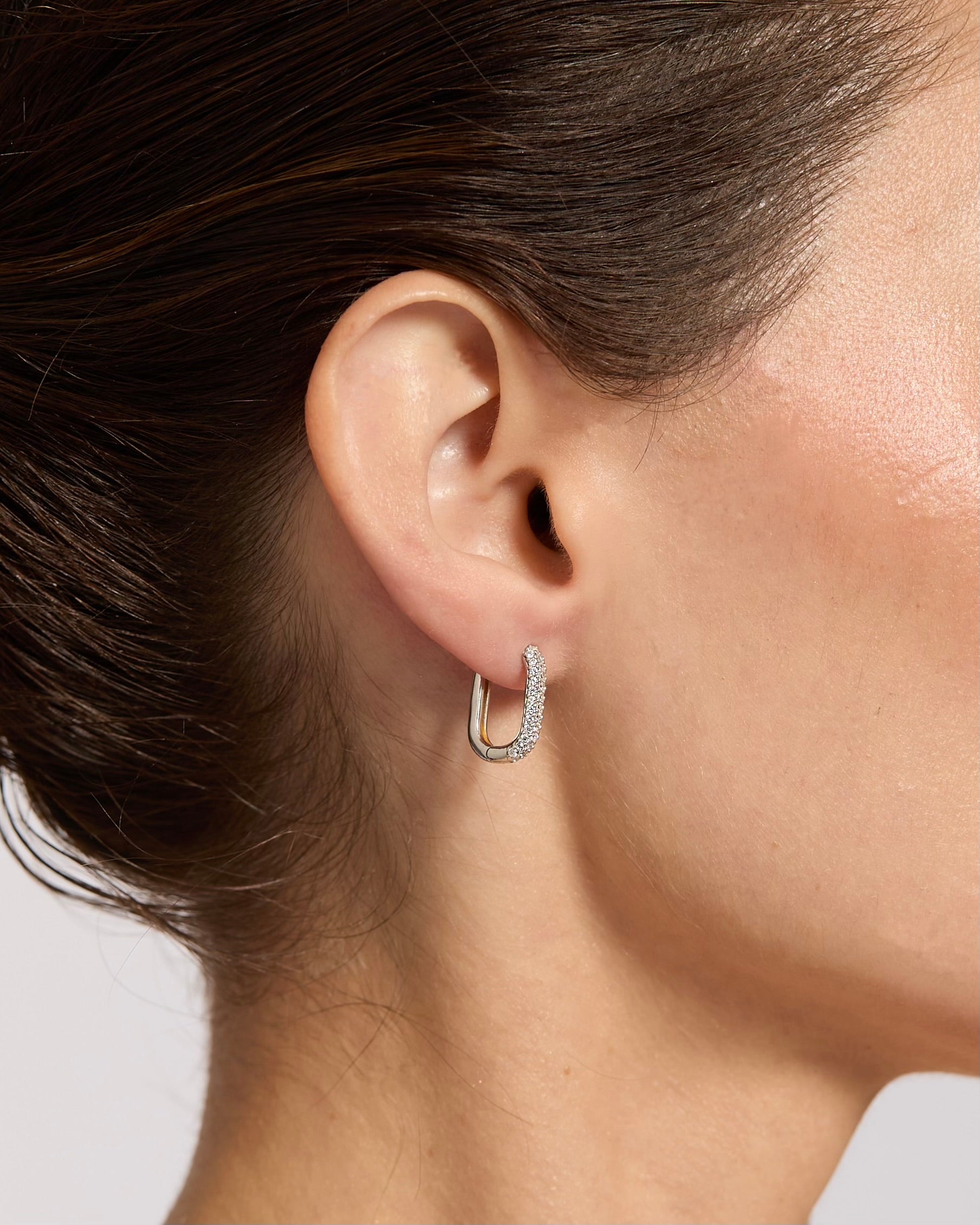Oval Pavé Hoops